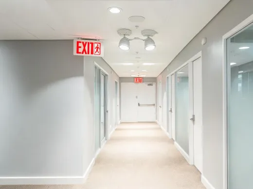 Emergency exit lighting corridor